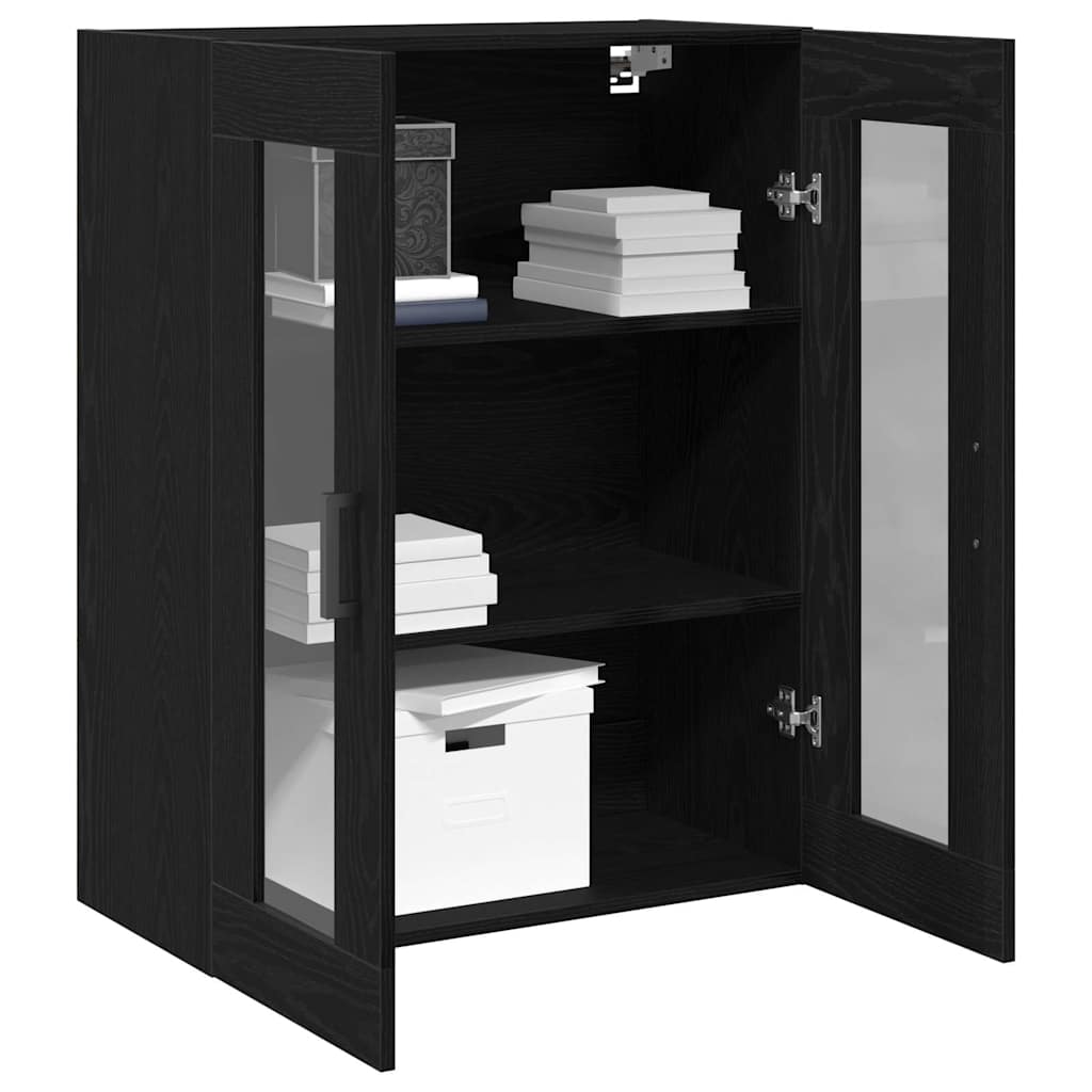 HKH Armario de Pared Moderno de Madera Procesada con 2 Puertas - Roble Negro