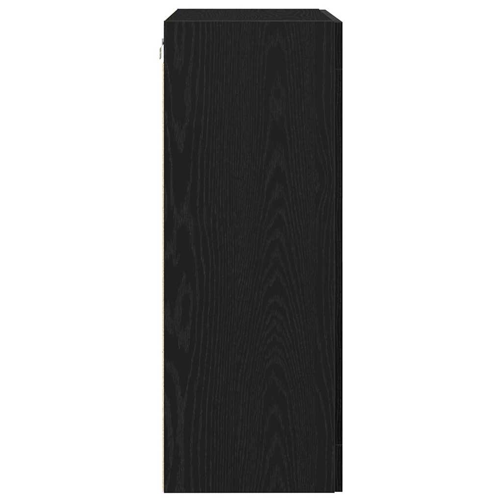HKH Armario de Pared Moderno de Madera Procesada con 2 Puertas - Roble Negro