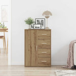 HKH Aparador Moderno en Madera Procesada con 1 Puerta y 4 Cajones - Roble Artesanal