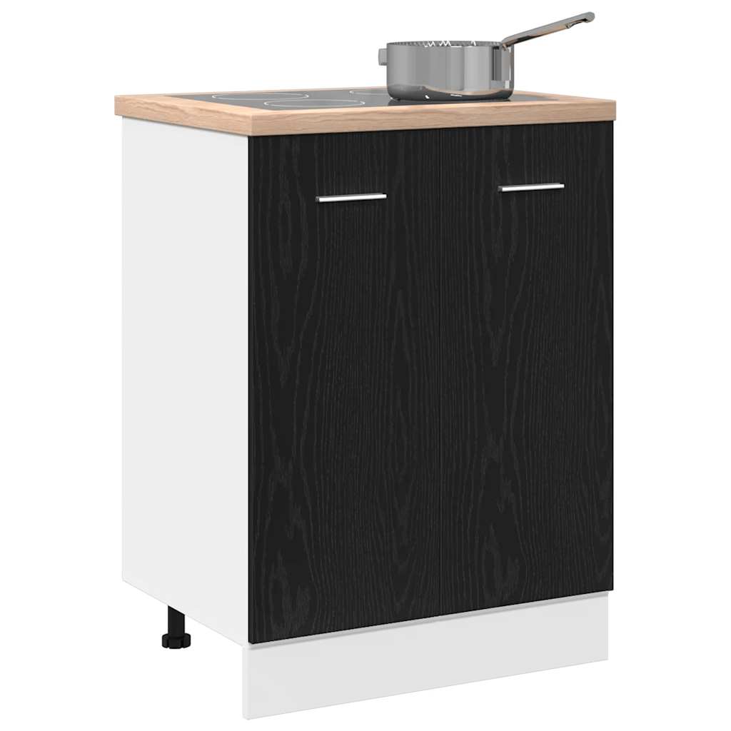 HKH Armário Inferior em Carvalho - 60x46x81,5 Cm - Preto