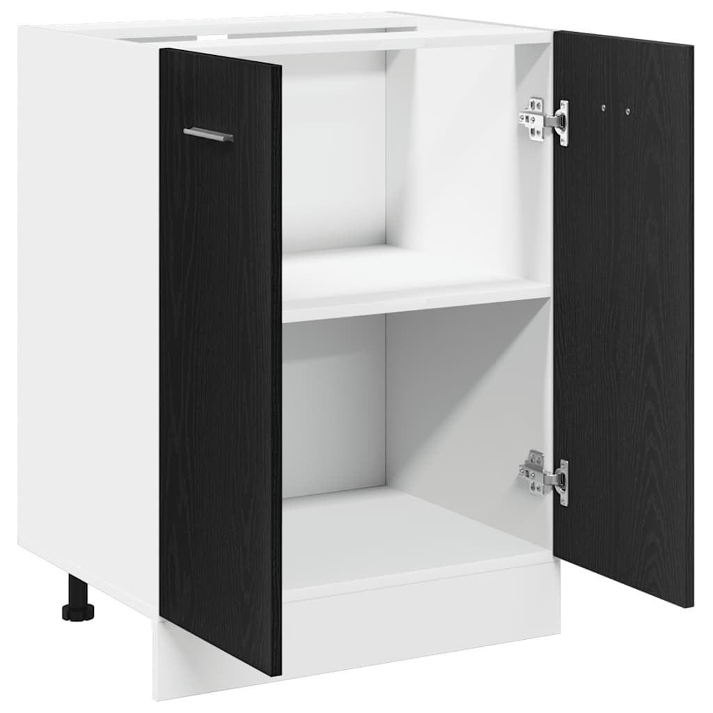 HKH Armário Inferior em Carvalho - 60x46x81,5 Cm - Preto