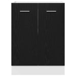 HKH Armário Inferior em Carvalho - 60x46x81,5 Cm - Preto