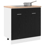 HKH Mueble bajo para lavabo en Roble - 80x46x81,5 cm - Negro