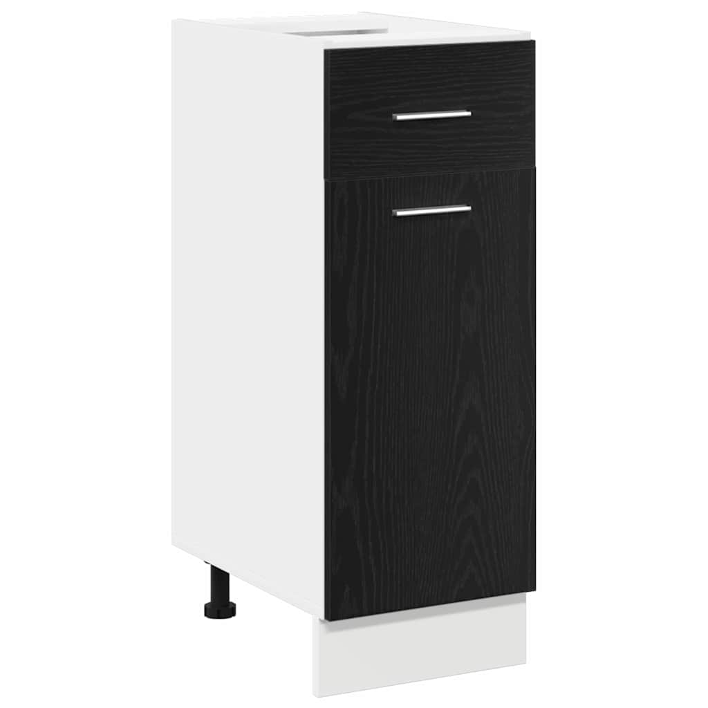 HKH Mueble bajo con cajón Riga en Roble - Negro
