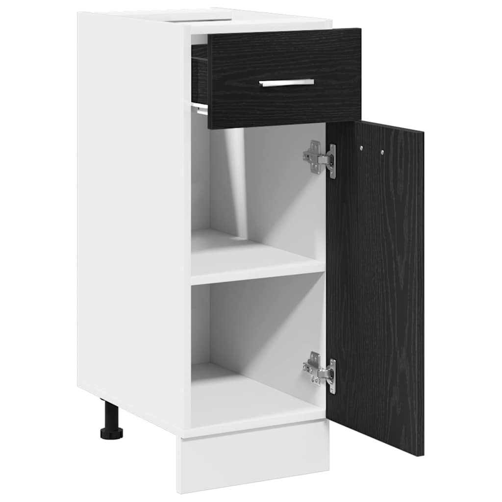 HKH Mueble bajo con cajón Riga en Roble - Negro