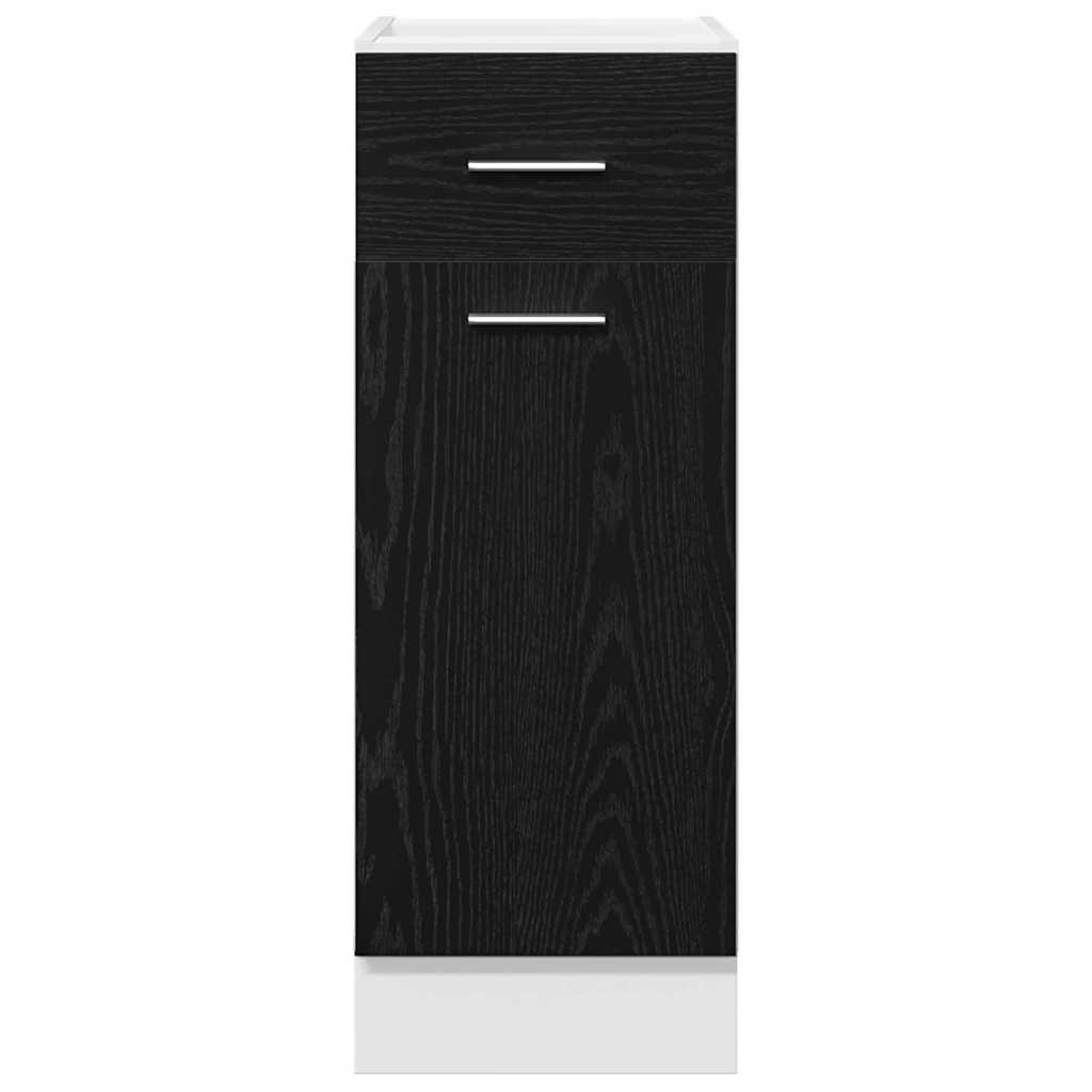 HKH Mueble bajo con cajón Riga en Roble - Negro