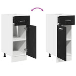 HKH Mueble bajo con cajón Riga en Roble - Negro