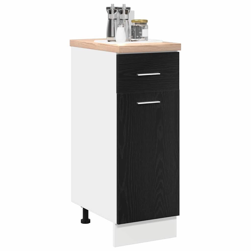 HKH Mueble bajo con cajón Riga en Roble - Negro