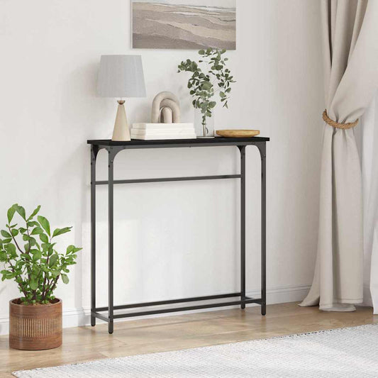 Mesa auxiliar HKH con estante en roble - Negro