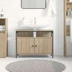 HKH Armario de Baño con Puerta para Lavabo - Marrón