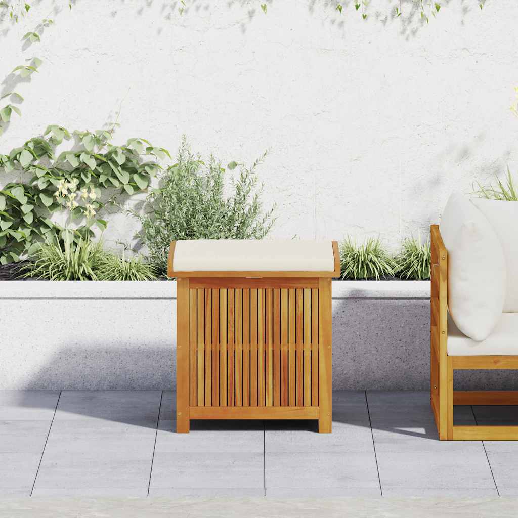 HKH Caja para Cojines de Exterior Madera Maciza de Acacia - Marrón