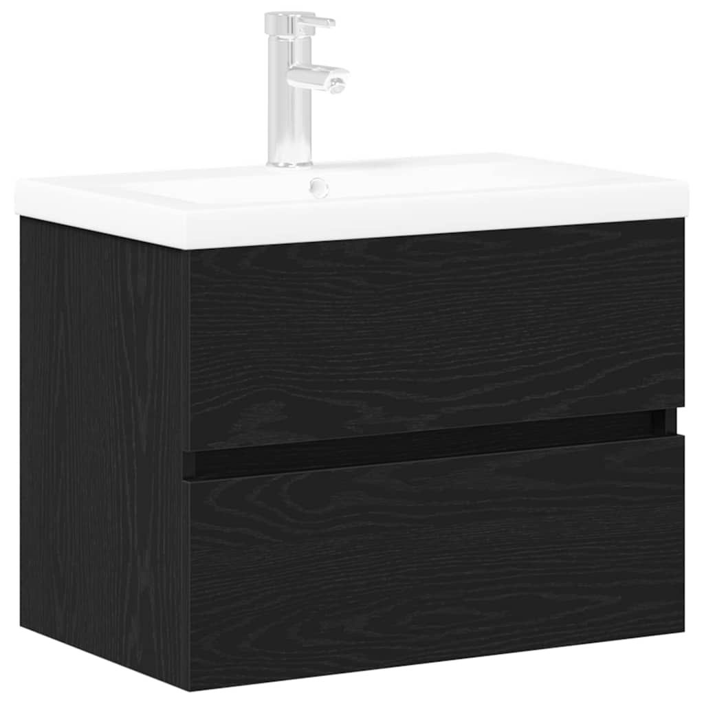 HKH Armario de Baño Suspendido de Roble - Negro