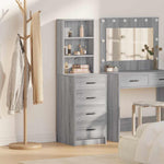 Aparador Alto HKH Sonoma Gris de Madera Procesada con 4 Cajones cm