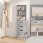 Aparador Alto HKH Sonoma Gris de Madera Procesada con 4 Cajones cm