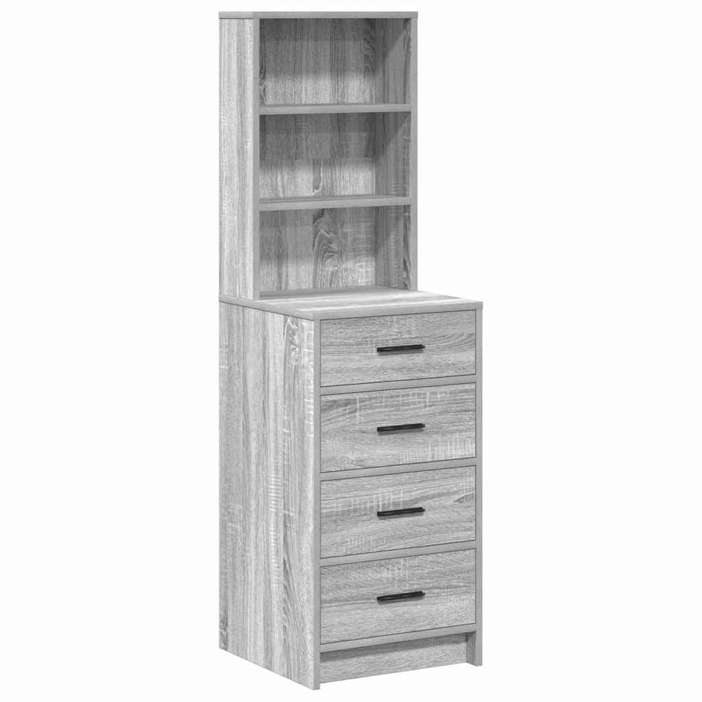 Aparador Alto HKH Sonoma Gris de Madera Procesada con 4 Cajones cm
