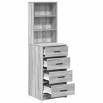 Aparador Alto HKH Sonoma Gris de Madera Procesada con 4 Cajones cm