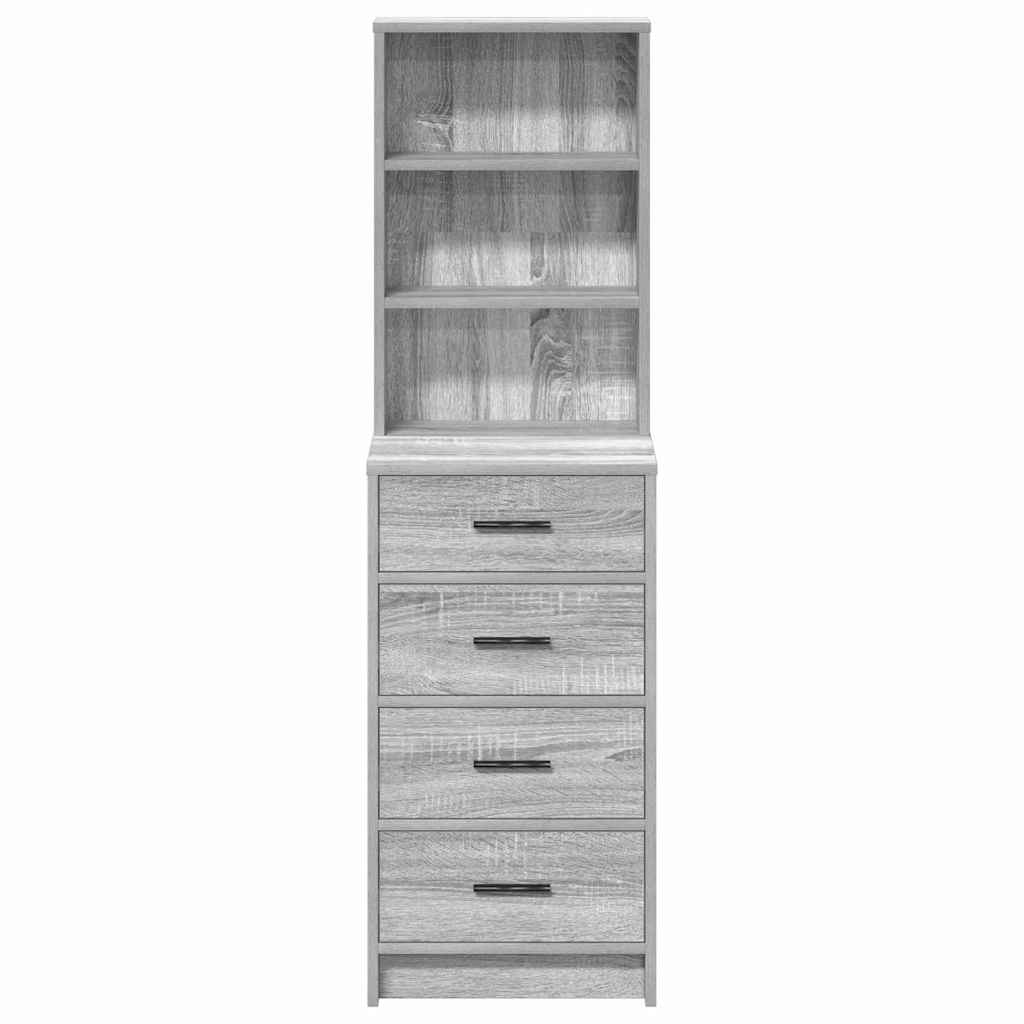 Aparador Alto HKH Sonoma Gris de Madera Procesada con 4 Cajones cm