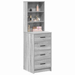 Aparador Alto HKH Sonoma Gris de Madera Procesada con 4 Cajones cm