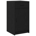 Aparador moderno HKH de madera procesada con 1 puerta y 1 cajón - Roble negro