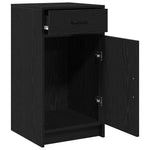 Aparador moderno HKH de madera procesada con 1 puerta y 1 cajón - Roble negro
