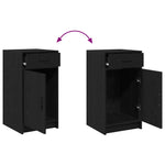 Aparador moderno HKH de madera procesada con 1 puerta y 1 cajón - Roble negro