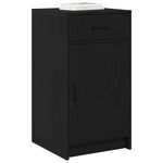 Aparador moderno HKH de madera procesada con 1 puerta y 1 cajón - Roble negro