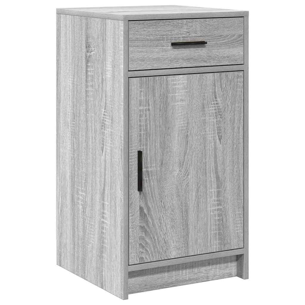 HKH Aparador Gris Sonoma Moderno de Madera Procesada con 1 Puerta y 1 Cajón