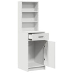 HKH Aparador Alto em Madeira Processada com 1 Porta e 1 Gaveta - Branco