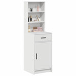 HKH Aparador Alto em Madeira Processada com 1 Porta e 1 Gaveta - Branco