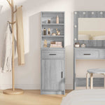 HKH Aparador Gris Sonoma Alto de Madera Procesada con 1 Puerta y 1 Cajón