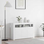 HKH Aparador Branco Moderno em Madeira Processada com Luzes Led
