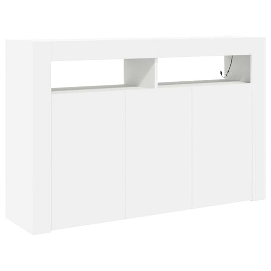 HKH Aparador Branco Moderno em Madeira Processada com Luzes Led
