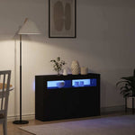 Aparador moderno HKH negro de madera procesada con luces led