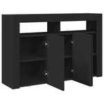 Aparador moderno HKH negro de madera procesada con luces led