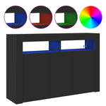 Aparador moderno HKH negro de madera procesada con luces led