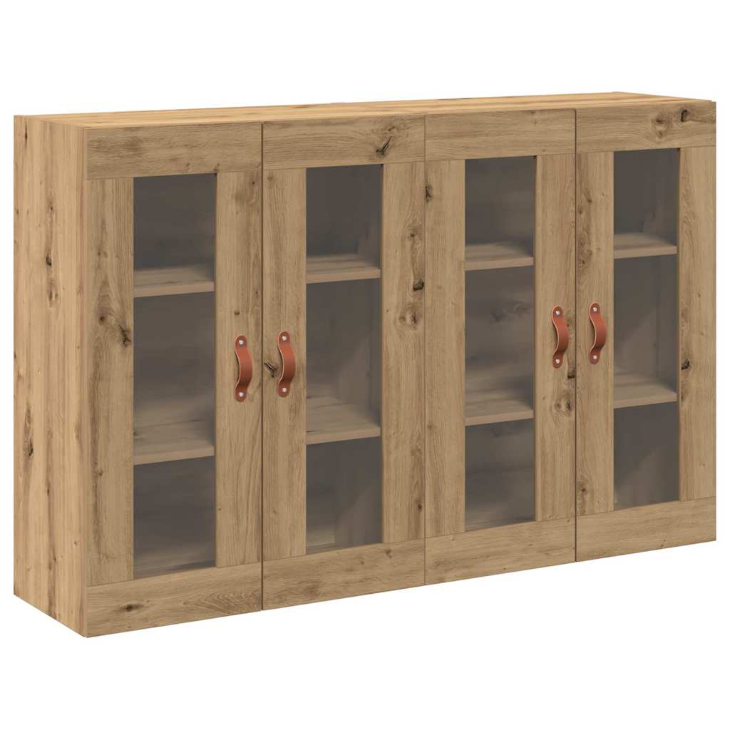HKH Armarios de Pared 2 Piezas Moderno de Madera Procesada con 4 Puertas - Roble Artesanal