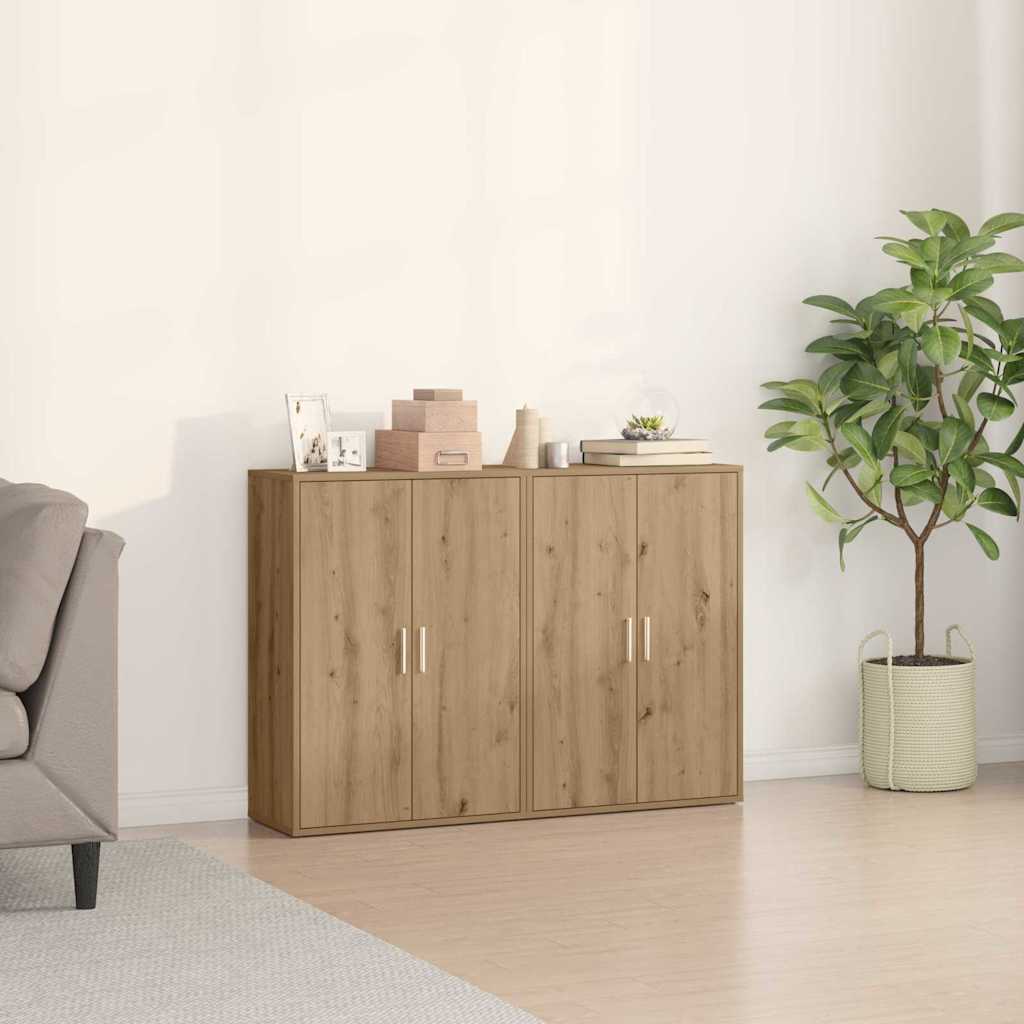 HKH Aparador Moderno de 2 Piezas de Madera Procesada con 4 Puertas - Roble Artesanal