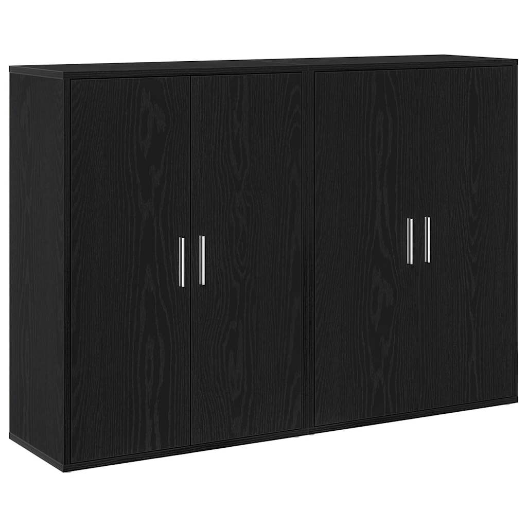 HKH Aparador Moderno de 2 Piezas de Madera Procesada con 4 Puertas - Roble Negro