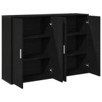 HKH Aparador 2 Peças Moderno em Madeira Processada com 4 Portas - Carvalho Preto
