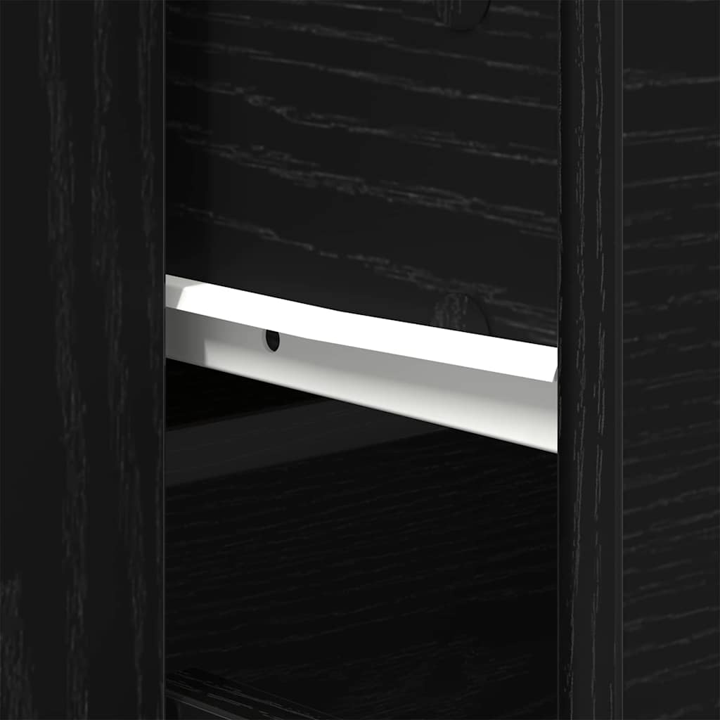 Aparador alto HKH de madera procesada con 4 puertas - Roble negro