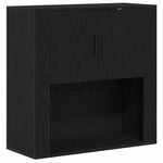 Aparador alto HKH de madera procesada con 4 puertas - Roble negro