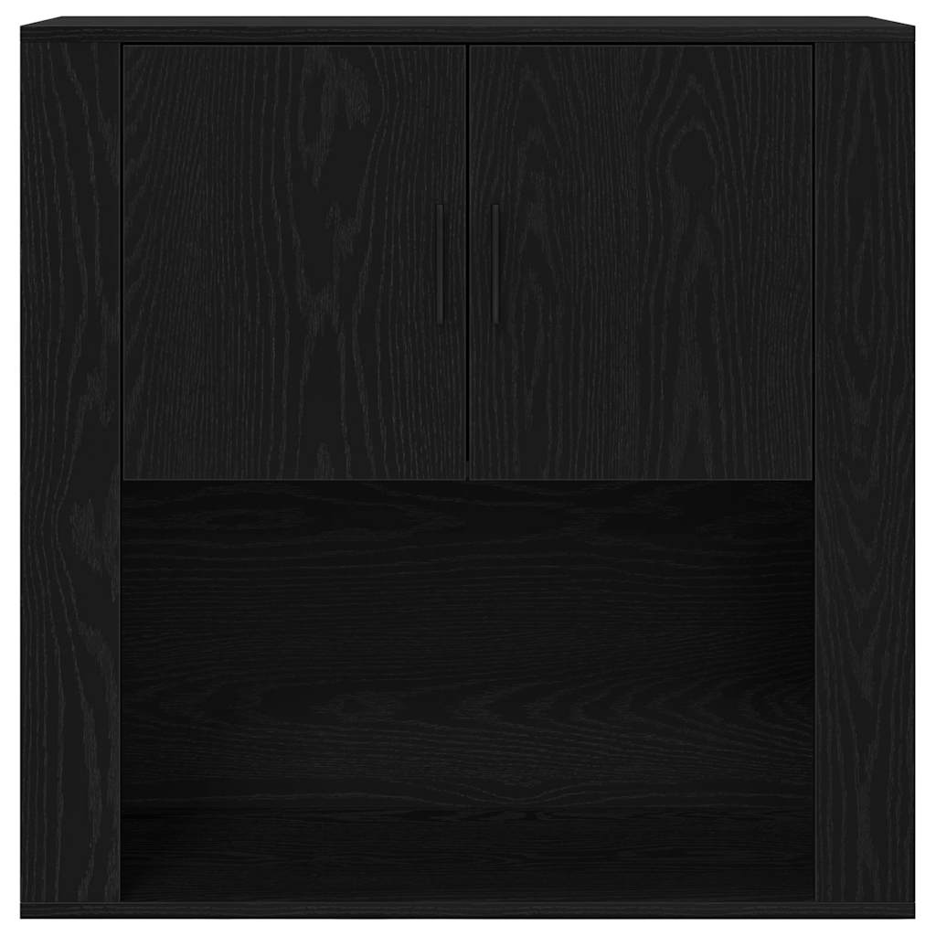 Aparador alto HKH de madera procesada con 4 puertas - Roble negro