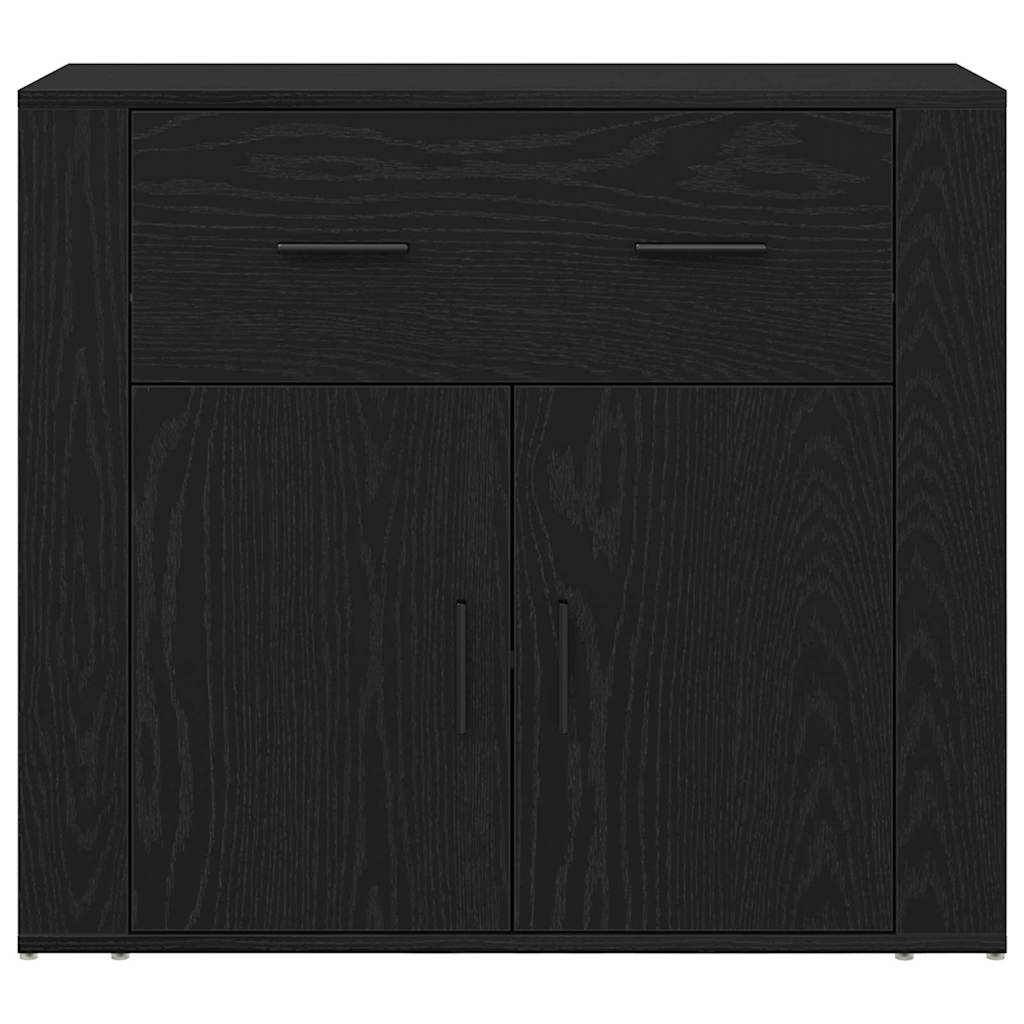 Aparador alto HKH de madera procesada con 4 puertas - Roble negro
