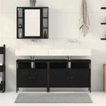 HKH Muebles de baño con puerta 3 piezas - Negro