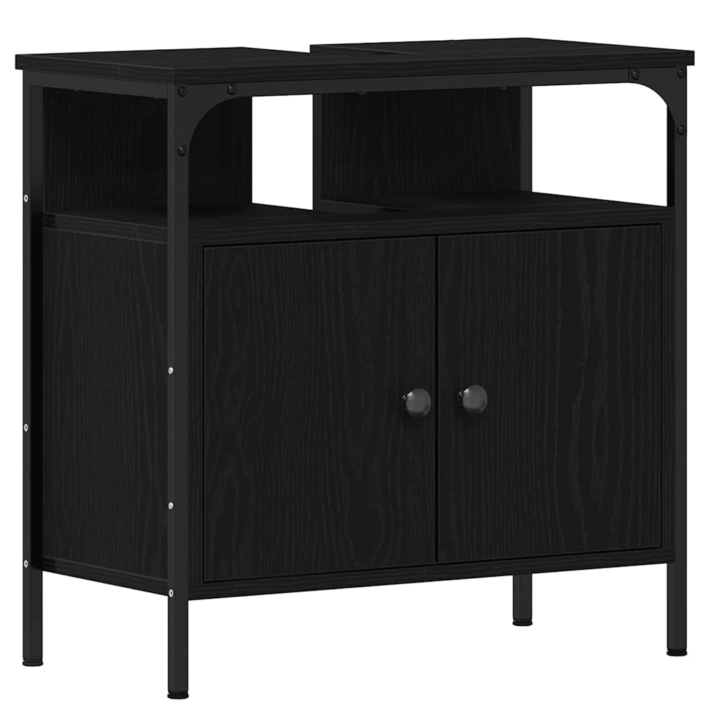 HKH Muebles de baño con puerta 3 piezas - Negro