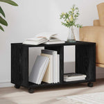 Mesa auxiliar HKH con estante en roble - negro