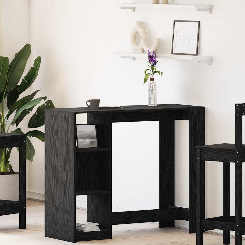 HKH Mesa de Bar con Estante - Roble Negro