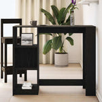 HKH Mesa de Bar com Prateleira - Carvalho Preto