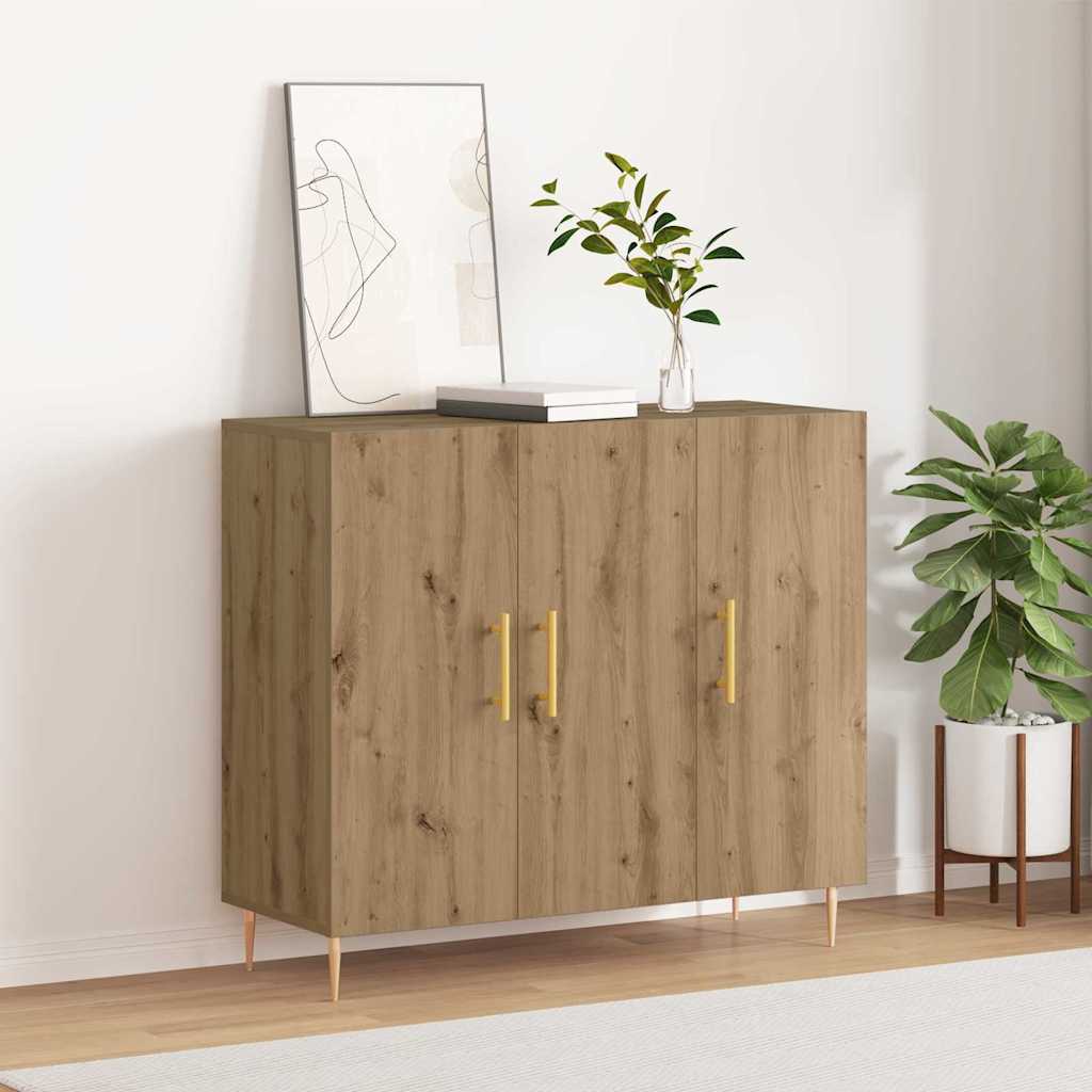 HKH Aparador Moderno de Madera Procesada con 3 Puertas - Roble Artesanal