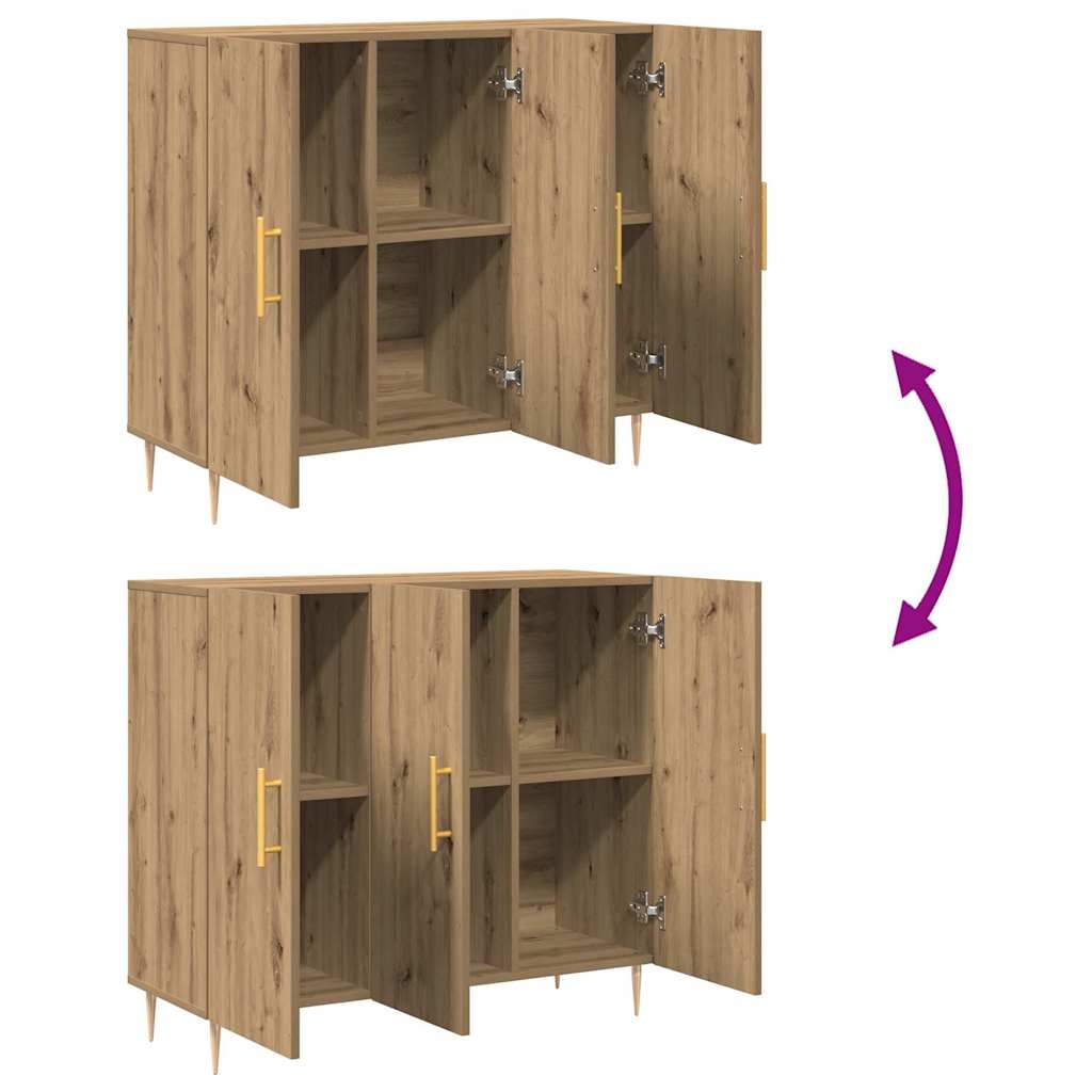 HKH Aparador Moderno de Madera Procesada con 3 Puertas - Roble Artesanal